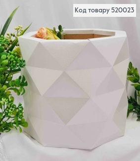 Коробка многогранная, БЕЛОГО Перламутрового цвета, диам. 22см, высота 18см, глубина 10,5см, УКРАИНА 520023 фото