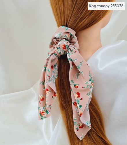 Резинка Твилли Темная пудра, Цветы 9*27см (ручная работа, Украина) 255038 фото 1