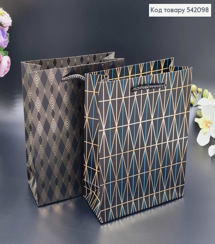 Пакет бумажный Геометрические линии, 18х23х8см, в ассорт. 542098 фото 3