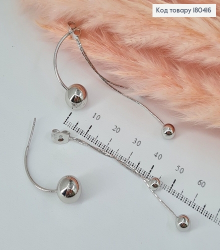 Сережки гвіздки підвіски з кульками  родоване  Xuping 180416 фото 1