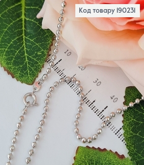 Цепочка родированая шарики 2мм, длина 50см, Xuping  190231 фото