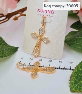 Крестик в камешках с распятием, размер 3,1*2,1см, Xuping 18K 130605 фото