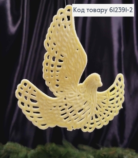 Новорічна фігура ГОЛУБ МИРУ, бархат, колір ЖОВТИЙ, 10*9см, Україна 612391-2 фото