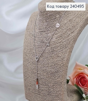 Цепочка, серебряного цвета, с подвеской "LOVE", 40+5см, сталь Stainless Steel 240495 фото