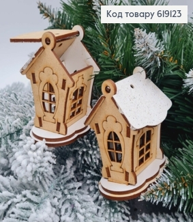 Будиночок дерев'яний, з дахом, що відкривається. Розмір 8,5*8*6см, Україна 619123 фото