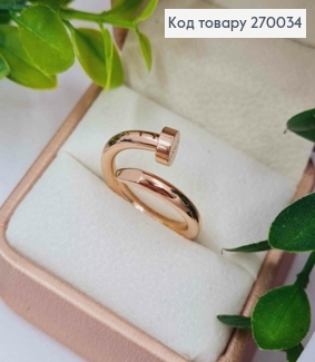 Кольцо медного цвета, Cartier, сталь Stainless Steel 270034 фото