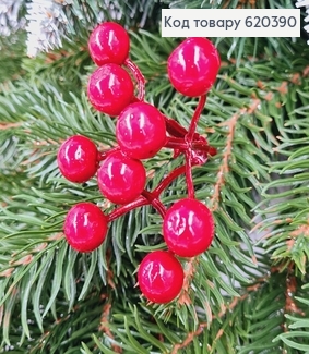 Гілочка калини ЧЕРВОНА пластик, 5см 620390 фото