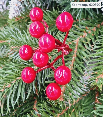 Веточка калины КРАСНАЯ пластик, 5см 620390 фото 1