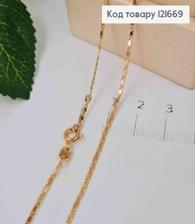 Цепочка плетения ОВАЛЬНЫМИ пластинками, ширина 1мм, длина 45см, Xuping 18K 121669 фото