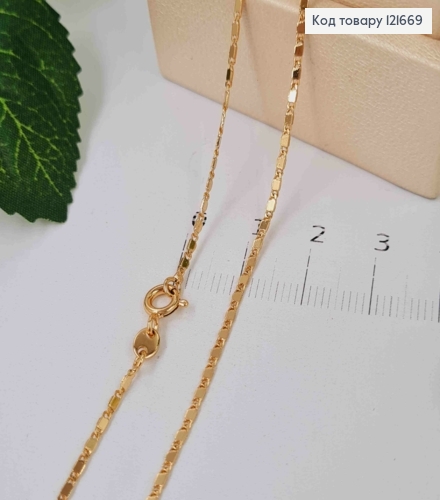 Цепочка плетения ОВАЛЬНЫМИ пластинками, ширина 1мм, длина 45см, Xuping 18K 121669 фото 1