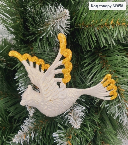Новорічна фігура Блиск Пташка Золото, 13*9см, Україна 619158 фото 1