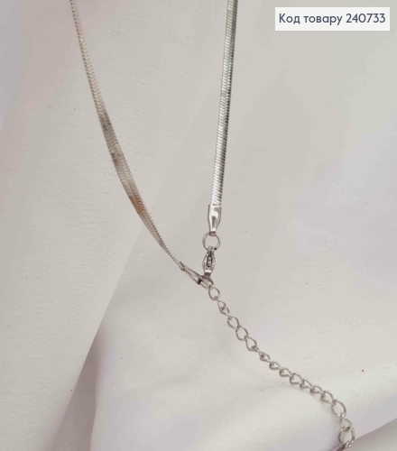 Цепочка серебряного цвета с подвеской CHANEL, 41+6см, сталь Stainless steel 240733 фото 2