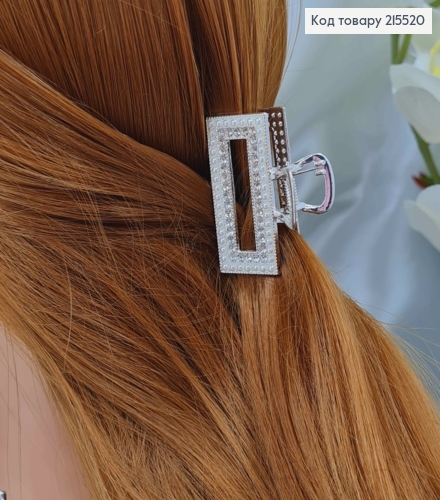 Краб металл, серебряного цвета, в камнях и жемчужинах, прямоугольный, 4,5см. 215520 фото 1