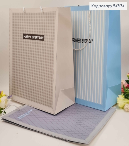 Пакет паперовий, з графічним принтом "Happy Every Day", в асорт. 30*40,5*15см 543174 фото 1