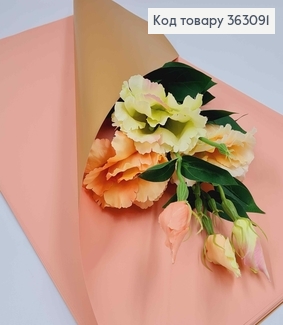 Пленка двухсторонняя, ПЕРСИКОВОЕ+ЗОЛОТО, в листах 58*58см, 60мкр 363091 фото