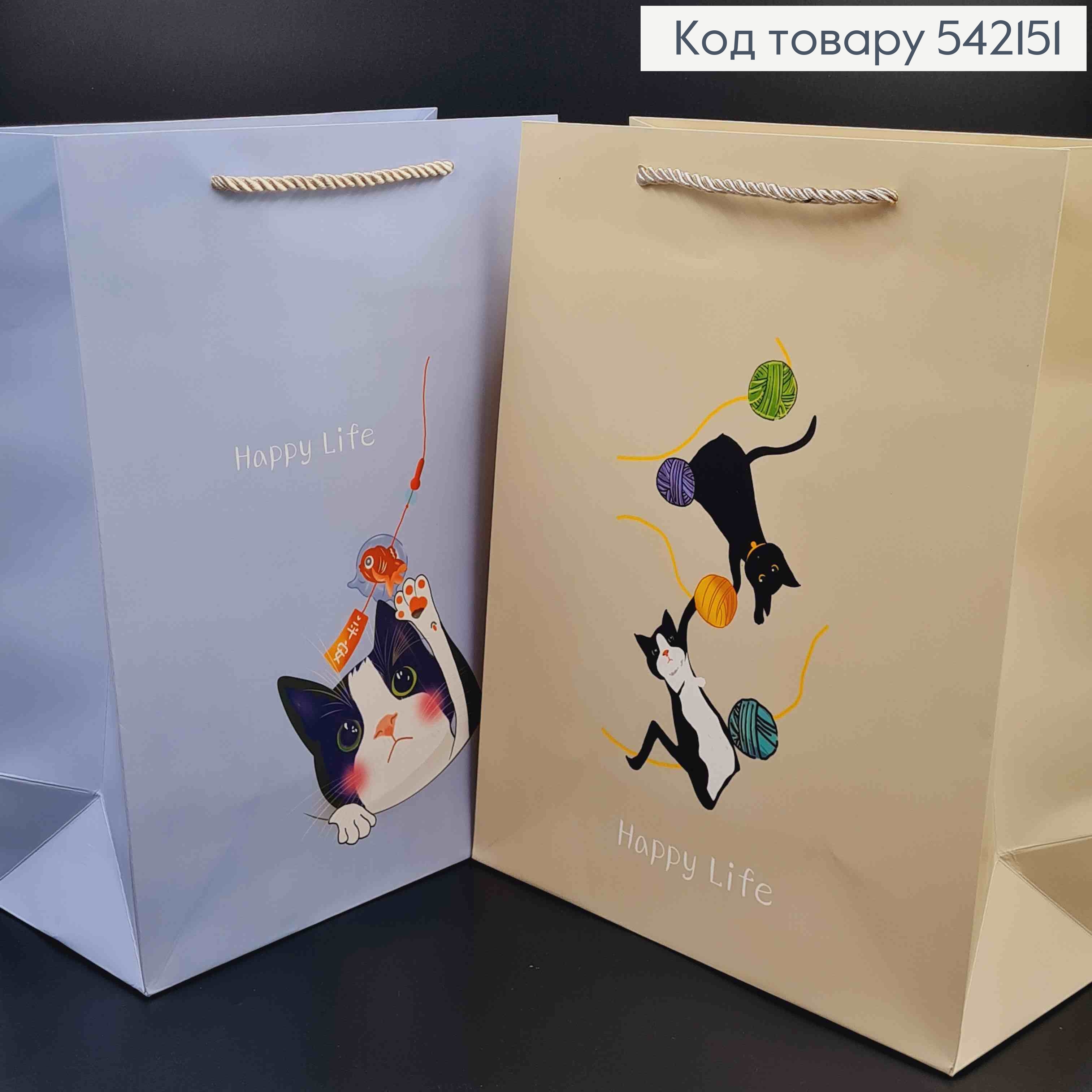 Пакет бумажный "Играющие котики" 33*25,5*12,5см в ассорт. 542151 фото 2