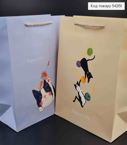 Пакет бумажный "Играющие котики" 33*25,5*12,5см в ассорт. 542151 фото 2