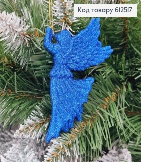 Новорічна фігура Блиск Янгол з дудкою СИНІЙ, 10*7см, Україна 612517 фото