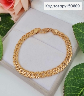 Браслет двойное ромбовое плетение, шир. 6мм, дл. 19см, Xuping 18К 150869 фото