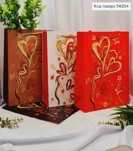 Пакет бумажный "Воздушное СЕРДЦЕ", 32*26*10см, в ассортименте 541204 фото 1