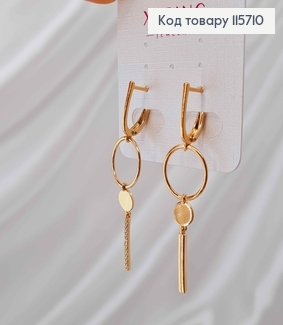 Серьги "Александрия", АСИМЕТРИЧЕСКИЕ, 3cм. англ. заст. Xuping 115710 фото