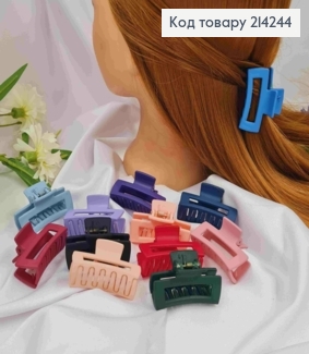 Краб пластик, матовый, прямоугольный, 4,5см, цвета в ассортименте. 214244 фото