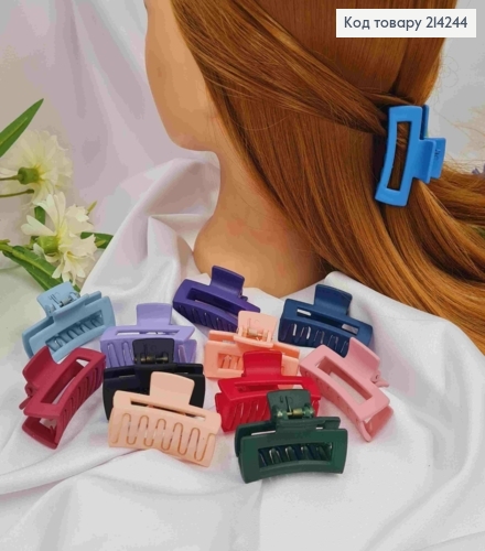 Краб пластик, матовый, прямоугольный, 4,5см, цвета в ассортименте. 214244 фото 1