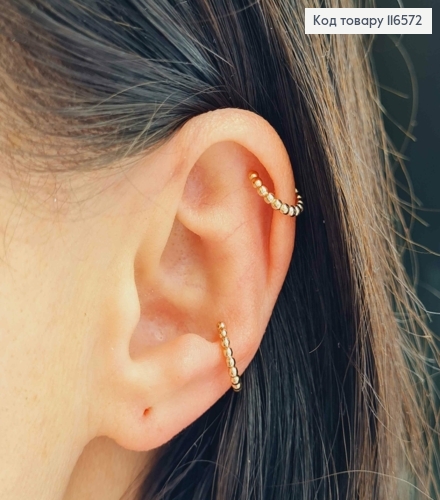 Серьги кафы, шарики, 1см, Xuping 18K 116572 фото 1