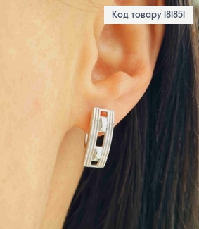 Серьги "Прямоугольные", 1,6см, английская застежка, Xuping 181851 фото