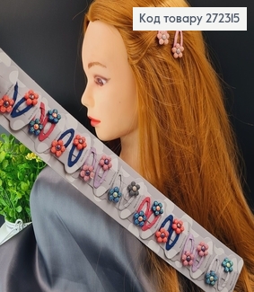 Заколка ток так детская со цветочком блеск в асс. 272315 фото