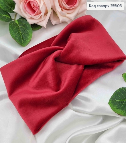 Повязка Велюровая цвет КРАСНЫЙ  23*9,5см в ассор. 255103 фото 1