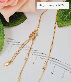 Цепочка квадратная снейк с пластинками, длина 45+5см, Xuping 18K 121275 фото