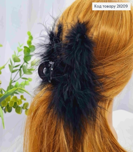 Краб пластик "Петелька" з Пір'ям, 11,5см, Чорного кольору 211209 фото 1