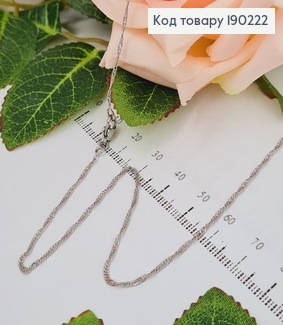 Цепочка родированая крученная 2мм, длина 50см, Xuping 190222 фото