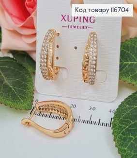 Серьги "Версаче" дуги с камешками, англ. зам. Xuping 18К 116704 фото