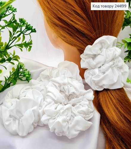 Резинка об'ємна-жатка, 9см, Білого кольору 244199 фото 1