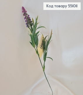 Искусственный цветок лаванда пластик 30 см. 551011 фото