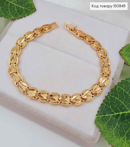 Браслет плетеный, из листочков Айвы, дл. 18,5см Xuping 18K 150849 фото 1