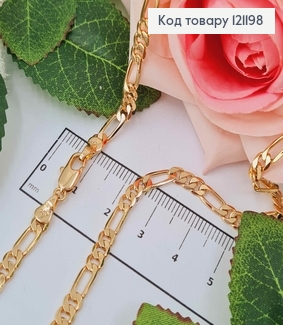 Цепочка, плетение картье, шир. 4мм, дл. 55см, Xuping 18K 121198 фото