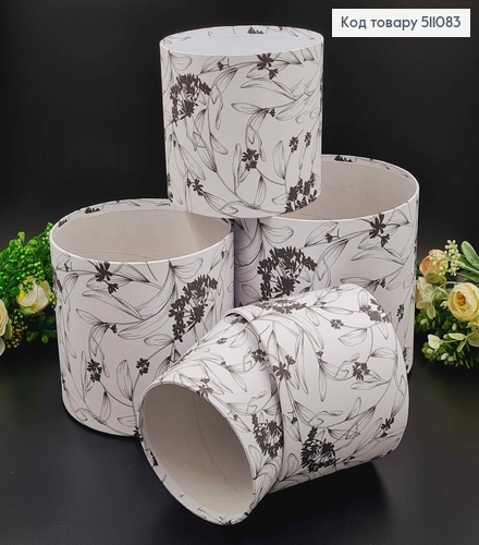 Набор Коробок 5шт, Без крышки, Черно-белая, 17,5*20,5см, 16*18,5см, 14*16,5, 12*14,5, 11*12,5см. 511083 фото 1