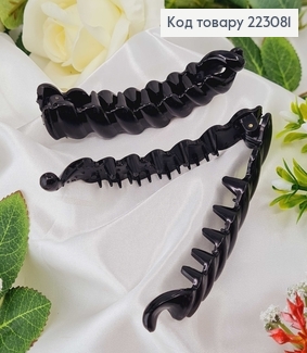 Заколка банан пластик глянцевая Волна, 10,5см в ассорт. 223081 фото