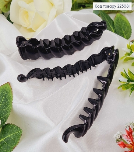 Заколка банан пластик глянцевая Волна, 10,5см в ассорт. 223081 фото 1