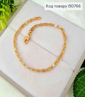 Браслет улиточное плетение, шир.2мм, дл.18,5см, Xuping 18K 150766 фото