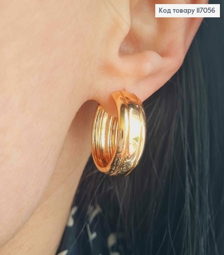 Серьги кольца 2см, шир.9мм, Xuping 18K 117056 фото 2