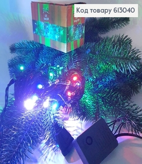 Гирлянда мерцающая черная проволока 9 м 100 LED  цветная 613040 фото