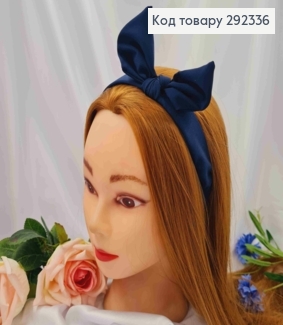 Обруч пластик в ткани "Солоха", Темно-Синего цвета, 2,5см, ручная работа, Украина. 292336 фото