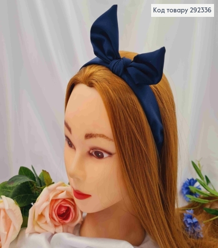 Обруч пластик в ткани "Солоха", Темно-Синего цвета, 2,5см, ручная работа, Украина. 292336 фото 1