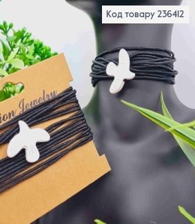 Подвеска белая ГОРЛИЦА (2*3см) на завязываемом шнурке длиной 150см 236412 фото