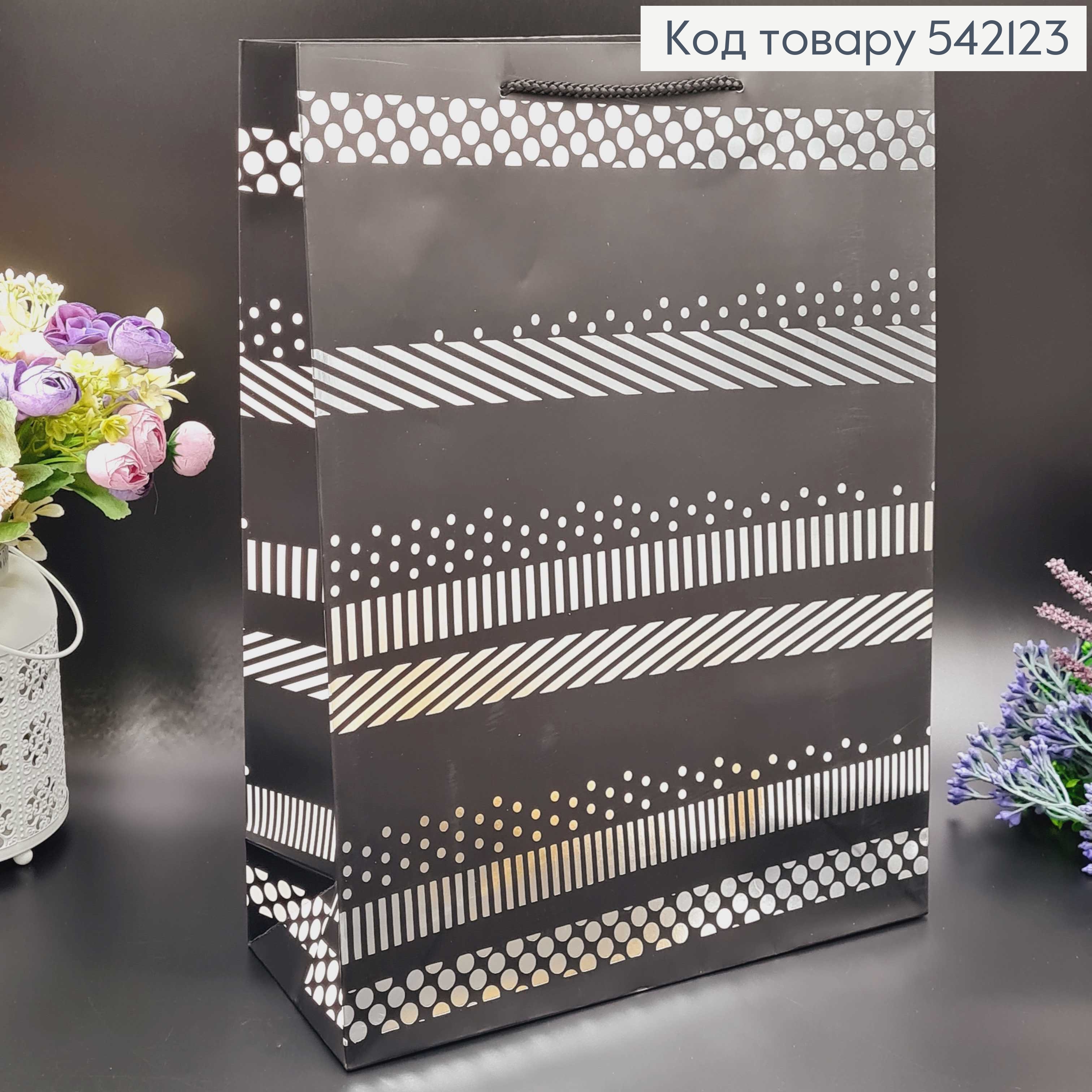 Пакет бумажный "Серебро на Черном", 31х42х12см, в ассорт. 542123 фото 3