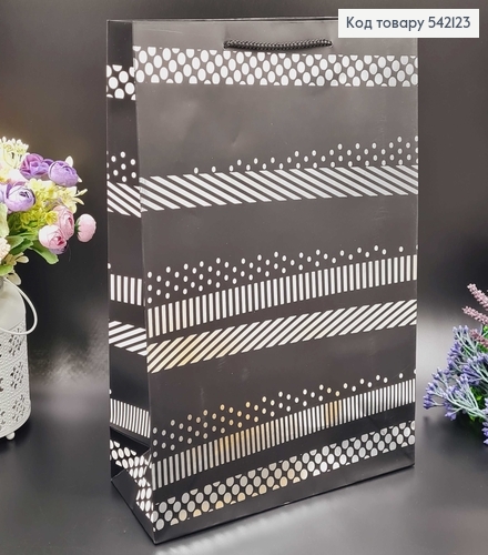 Пакет бумажный "Серебро на Черном", 31х42х12см, в ассорт. 542123 фото 3